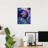 Fantasy Art Black Girl Black Queen Goddess Poster (Thuiskantoor)