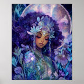 Fantasy Art Black Girl Black Queen Goddess Poster (Voorkant)