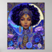 Fantasy Art Black Girl Black Queen Goddess Poster (Voorkant)