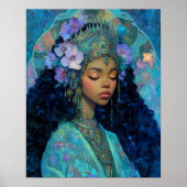 Fantasy Art Black Girl Black Queen Goddess Poster (Voorkant)