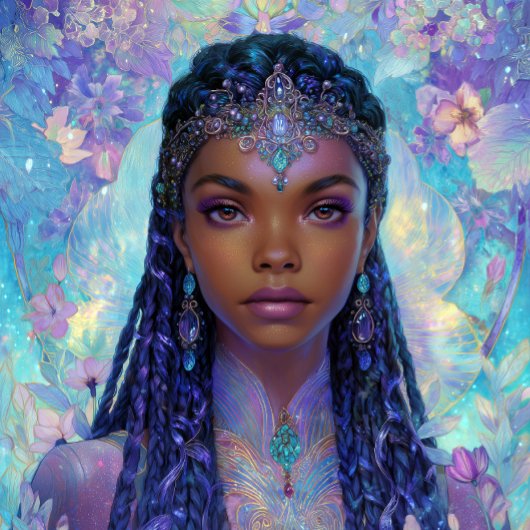 Fantasy Art Black Girl Black Queen Goddess Poster