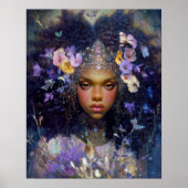 Fantasy Art Black Girl Black Queen Goddess Poster (Voorkant)
