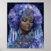 Fantasy Art Black Girl Black Queen Goddess Poster (Voorkant)