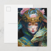 Fantasy Art Dragon Goddess Queen Briefkaart (Voorkant / Achterkant)