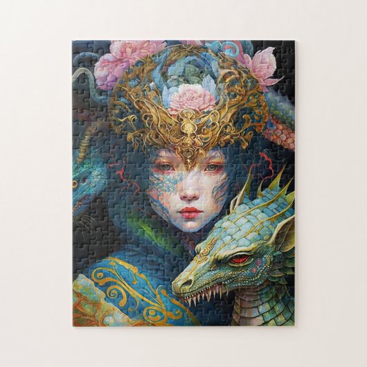 Fantasy Art Dragon Goddess Queen Jigzaag Puzzle Legpuzzel (Verticaal)