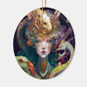 Fantasy Art Dragon Goddess Queen Keramisch Ornament (Links)