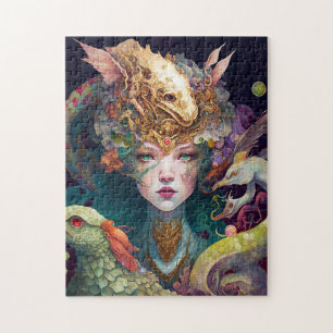 Fantasy Art Dragon Goddess Queen Legpuzzel