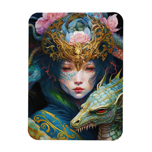 Fantasy Art Dragon Goddess Queen Magnet Magneet (Verticaal)