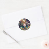 Fantasy Art Dragon Goddess Queen Ronde Sticker (Envelop)