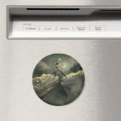 Fantasy Art Dragons en Warrior Woman Magnet (Insitu (Vaatwasser))