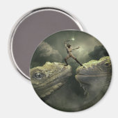 Fantasy Art Dragons en Warrior Woman Magnet (Voorkant / Achterkant)