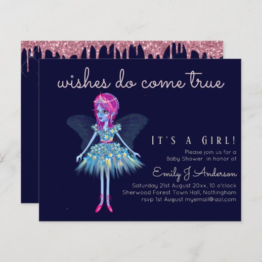 Fantasy Art Fairy wil echt Baby shower (Voorkant / Achterkant)