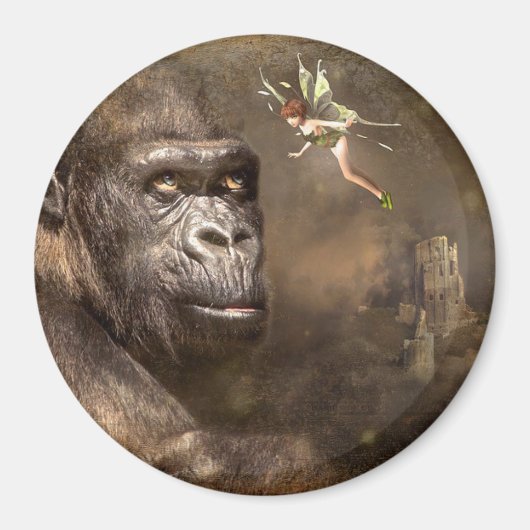 Fantasy Art Gorilla met Fairy Magnet (Voorkant)