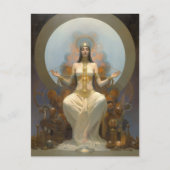 Fantasy Art Meditating Queen op troon Briefkaart (Voorkant)
