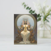Fantasy Art Meditating Queen op troon Briefkaart (Staand voorkant)