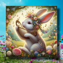 Fantasy Art Nouveau Woodland Bunny Bloemen Pasen