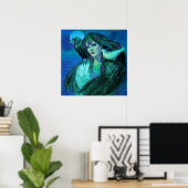 Fantasy Art Poster Peacock Feather Lady-kraai (Thuiskantoor)
