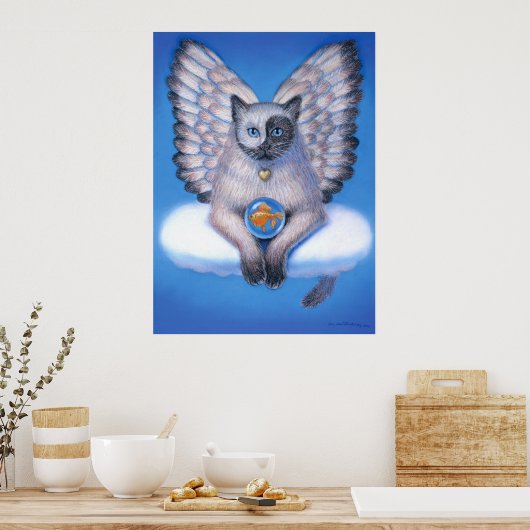 Fantasy Art Poster Yin Yang Cat Zen Buddha Angel (Keuken)