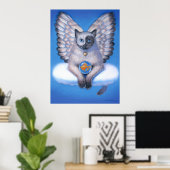 Fantasy Art Poster Yin Yang Cat Zen Buddha Angel (Thuiskantoor)