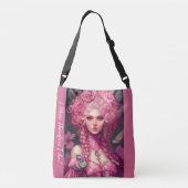 Fantasy Art Rococo Portret Roze Dame Canvas tas (Achterkant)