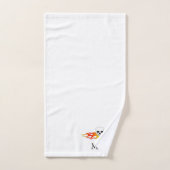 Fantasy Art Schedel- en Vlammenontwerp Monogram Bad Handdoek (Handdoek)