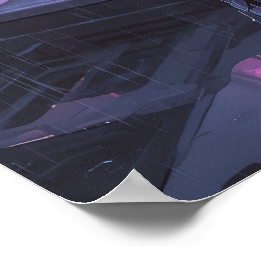 Fantasy Art- Sentinel of the Neon Divide Poster (Hoek)