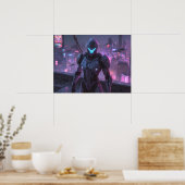 Fantasy Art- Sentinel of the Neon Divide Poster (Keuken)