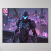 Fantasy Art- Sentinel of the Neon Divide Poster (Voorkant)