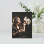 Fantasy Art Surreal Tea Time With White Rabbit  Briefkaart (Staand voorkant)