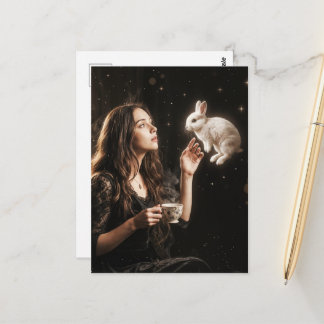 Fantasy Art Surreal Tea Time With White Rabbit  Briefkaart