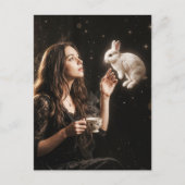 Fantasy Art Surreal Tea Time With White Rabbit  Briefkaart (Voorkant)