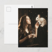 Fantasy Art Surreal Tea With White Rabbit  Briefkaart (Voorkant / Achterkant)