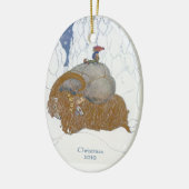 Fantasy Art Swedish Yule Goat Dated Personated Keramisch Ornament (Links)