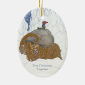 Fantasy Art Swedish Yule Goat Dated Personated Keramisch Ornament (Achterkant)