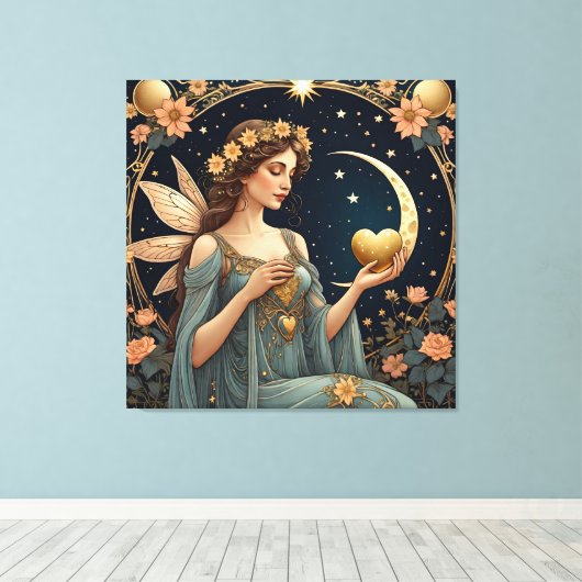 fantasy art vrouw tarot stijl canvas afdruk (Insitu (Houten vloer))
