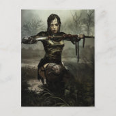 Fantasy Art, Vrouw Warrior met zwaard Briefkaart (Voorkant)