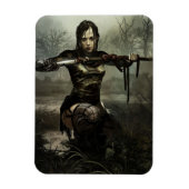 Fantasy Art, Vrouw Warrior met zwaard Briefkaart Magneet (Verticaal)