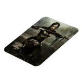 Fantasy Art, Vrouw Warrior met zwaard Briefkaart Magneet (Linkerzijde)