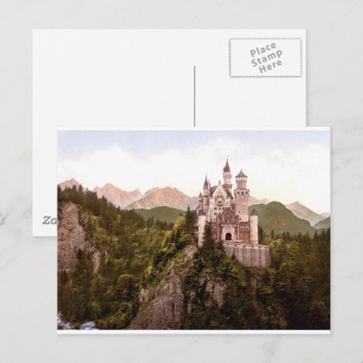 fantasy-art-wallpaper-34, Neuschwanstein Castle Briefkaart (Voorkant / Achterkant)