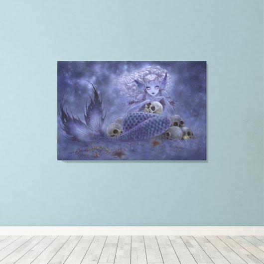 Fantasy Art Wrapped Canvas Print - Donkere Zeemeer (Insitu (Houten vloer))