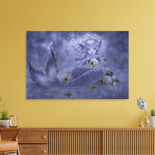 Fantasy Art Wrapped Canvas Print - Donkere Zeemeer (Insitu (Woonkamer))