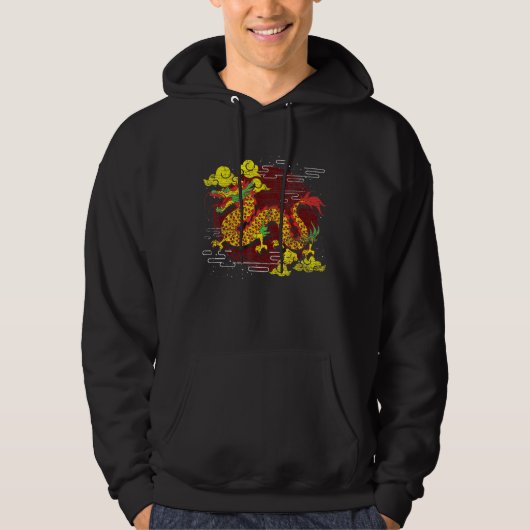 Fantasy Asian Animal Mythical Creatinal Dra Hoodie (Voorkant)