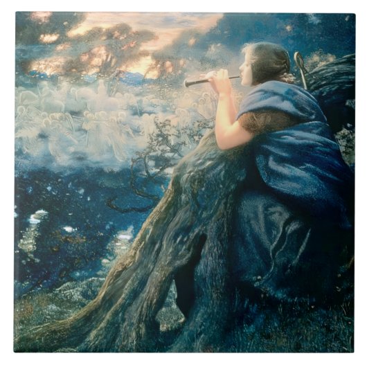 "Fantasy at Twilight" door Edward Robert Hughes Tegeltje (Voorkant)