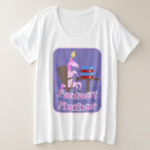 Fantasy Auteur Eenhoorn Cartoon Boek Ontwerp Grote Maat T-shirt (Design voorkant)