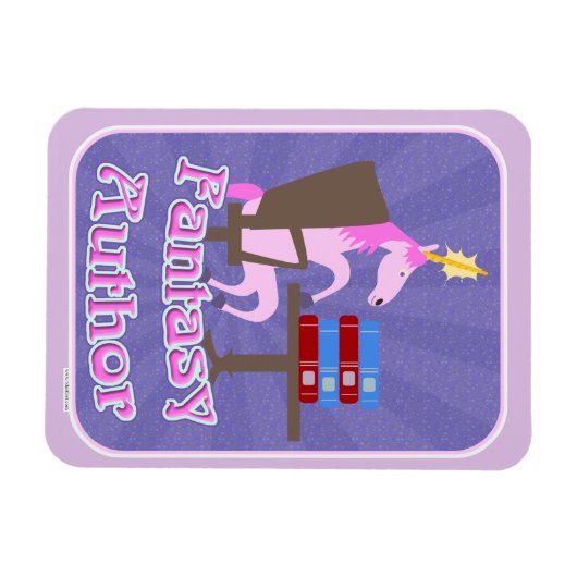 Fantasy Author Unicorn Fun Writing Slogan Magneet (Horizontaal)