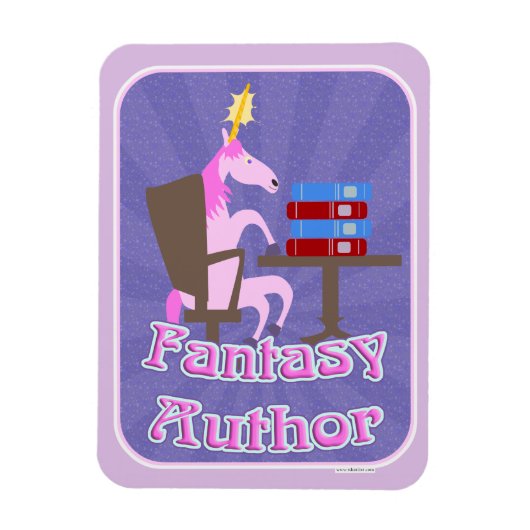 Fantasy Author Unicorn Fun Writing Slogan Magneet (Verticaal)