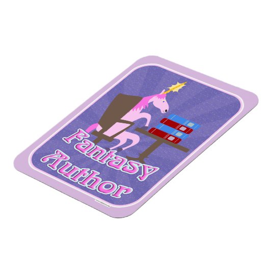 Fantasy Author Unicorn Fun Writing Slogan Magneet (Linkerzijde)