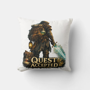 Fantasy Avonturier met Geaccepteerde Queeste Kussen