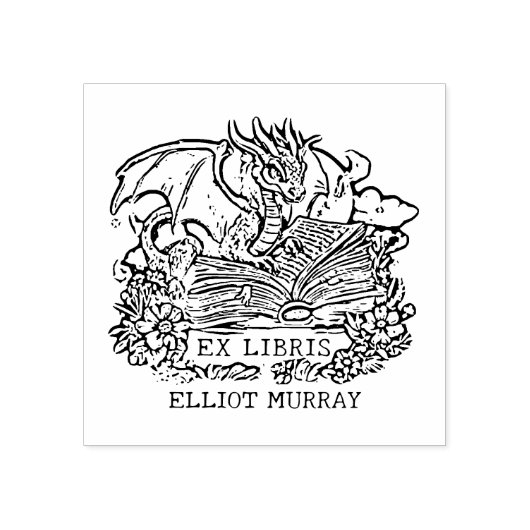 Fantasy Baby Dragon Ex Libris Rubberstempel (Afrduk)