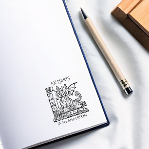  Fantasy Baby Dragon Ex Libris Rubberstempel